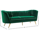  Manufacturer Color_Green -- Margo 88" Green Velvet Upholstered Sofa IMAGE 7