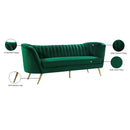  Manufacturer Color_Green -- Margo 88" Green Velvet Upholstered Sofa IMAGE 8