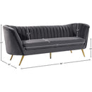  Manufacturer Color_Grey -- Margo 88" Grey Velvet Upholstered Sofa IMAGE 7