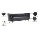  Manufacturer Color_Grey -- Margo 88" Grey Velvet Upholstered Sofa IMAGE 8