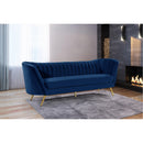  Manufacturer Color_Navy -- Margo 88" Navy Velvet Upholstered Sofa IMAGE 2