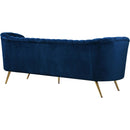  Manufacturer Color_Navy -- Margo 88" Navy Velvet Upholstered Sofa IMAGE 3