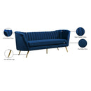  Manufacturer Color_Navy -- Margo 88" Navy Velvet Upholstered Sofa IMAGE 8
