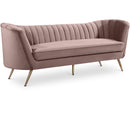  Manufacturer Color_Pink -- Margo 88" Pink Velvet Upholstered Sofa IMAGE 1