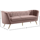  Manufacturer Color_Pink -- Margo 88" Pink Velvet Upholstered Sofa IMAGE 7