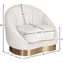 Meridian Shelly Cream Velvet Chair IMAGE 8