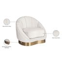 Meridian Shelly Cream Velvet Chair IMAGE 9