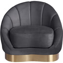  Manufacturer Color_Grey -- Shelly Grey Velvet Upholstered Chair IMAGE 5