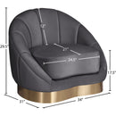 Meridian Shelly Grey Velvet Chair IMAGE 8