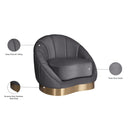 Meridian Shelly Grey Velvet Chair IMAGE 9