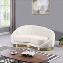  Manufacturer Color_Cream -- Shelly Cream Velvet Upholstered Chaise Lounge IMAGE 2