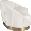  Manufacturer Color_Cream -- Shelly Cream Velvet Upholstered Chaise Lounge IMAGE 4