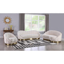  Manufacturer Color_Cream -- Shelly Cream Velvet Upholstered Chaise Lounge IMAGE 7