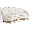  Manufacturer Color_Cream -- Shelly Cream Velvet Upholstered Chaise Lounge IMAGE 8