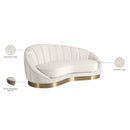  Manufacturer Color_Cream -- Shelly Cream Velvet Upholstered Chaise Lounge IMAGE 9