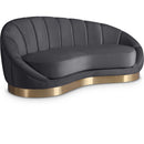  Manufacturer Color_Grey -- Shelly Grey Velvet Upholstered Chaise Lounge IMAGE 1