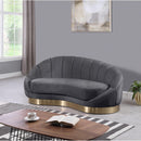 Manufacturer Color_Grey -- Shelly Grey Velvet Upholstered Chaise Lounge IMAGE 2