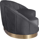  Manufacturer Color_Grey -- Shelly Grey Velvet Upholstered Chaise Lounge IMAGE 4