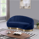  Manufacturer Color_Navy -- Shelly Navy Velvet Upholstered Chaise Lounge IMAGE 2