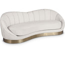  Manufacturer Color_Cream -- Shelly 91.5" Cream Velvet Upholstered Sofa IMAGE 1