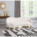  Manufacturer Color_Cream -- Shelly 91.5" Cream Velvet Upholstered Sofa IMAGE 2