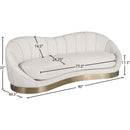  Manufacturer Color_Cream -- Shelly 91.5" Cream Velvet Upholstered Sofa IMAGE 8