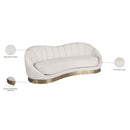  Manufacturer Color_Cream -- Shelly 91.5" Cream Velvet Upholstered Sofa IMAGE 9