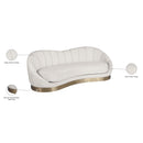 Meridian Shelly Cream Velvet Sofa IMAGE 9
