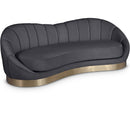  Manufacturer Color_Grey -- Shelly 91.5" Grey Velvet Upholstered Sofa IMAGE 1