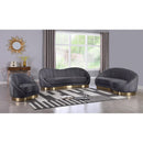  Manufacturer Color_Grey -- Shelly 91.5" Grey Velvet Upholstered Sofa IMAGE 7