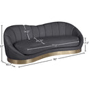  Manufacturer Color_Grey -- Shelly 91.5" Grey Velvet Upholstered Sofa IMAGE 8