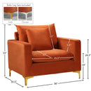 Meridian Naomi Cognac Velvet Chair IMAGE 11