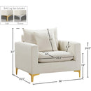  Manufacturer Color_Cream -- Naomi Cream Velvet Upholstered Chair IMAGE 11