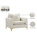  Manufacturer Color_Cream -- Naomi Cream Velvet Upholstered Chair IMAGE 12