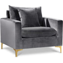  Manufacturer Color_Grey -- Naomi Grey Velvet Upholstered Chair IMAGE 1