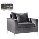 Manufacturer Color_Grey -- Naomi Grey Velvet Upholstered Chair IMAGE 2