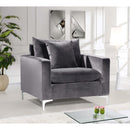  Manufacturer Color_Grey -- Naomi Grey Velvet Upholstered Chair IMAGE 4