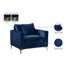 Meridian Naomi Navy Velvet Chair IMAGE 8
