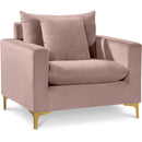  Manufacturer Color_Pink -- Naomi Pink Velvet Upholstered Chair IMAGE 1