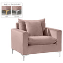  Manufacturer Color_Pink -- Naomi Pink Velvet Upholstered Chair IMAGE 2