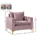  Manufacturer Color_Pink -- Naomi Pink Velvet Upholstered Chair IMAGE 7