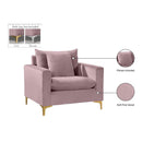 Manufacturer Color_Pink -- Naomi Pink Velvet Upholstered Chair IMAGE 8