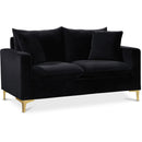  Manufacturer Color_Black -- Meridian Naomi Stationary Fabric Loveseat IMAGE 1