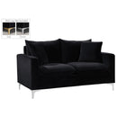  Manufacturer Color_Black -- Meridian Naomi Stationary Fabric Loveseat IMAGE 2