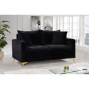  Manufacturer Color_Black -- Meridian Naomi Stationary Fabric Loveseat IMAGE 3