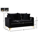 Meridian Naomi Black Velvet Loveseat IMAGE 7