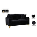  Manufacturer Color_Black -- Meridian Naomi Stationary Fabric Loveseat IMAGE 8