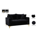 Meridian Naomi Black Velvet Loveseat IMAGE 8
