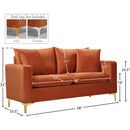 Manufacturer Color_Cognac -- Naomi 58" Cognac Velvet Upholstered Loveseat IMAGE 13