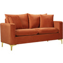 Meridian Naomi Stationary Fabric Loveseat 633Cognac-L IMAGE 1